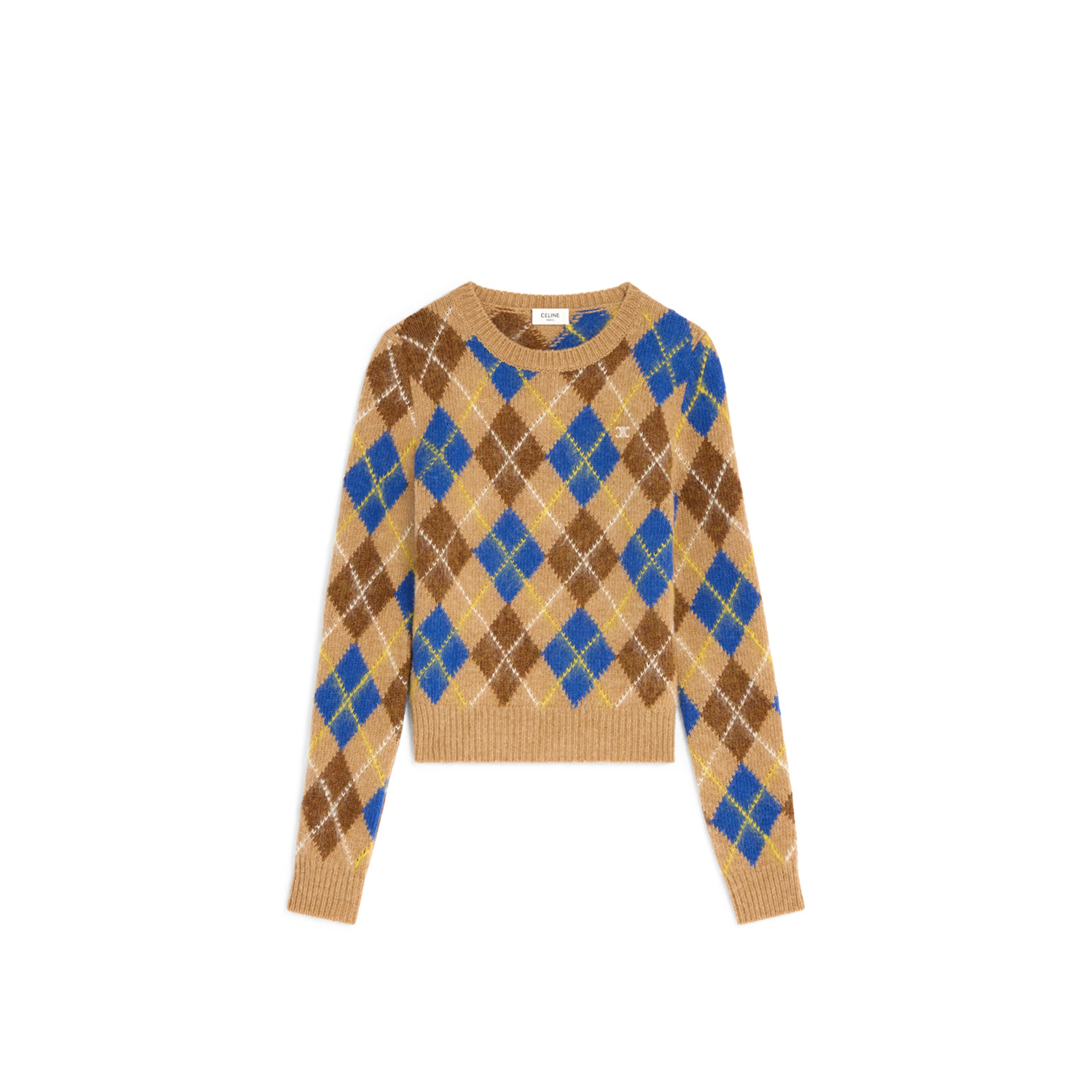CELINE CREWNECK SWEATER IN ARGYLE WOOL RY0LI0V32.GDU5